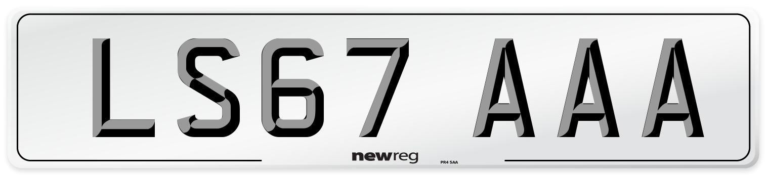 LS67 AAA Number Plate from New Reg